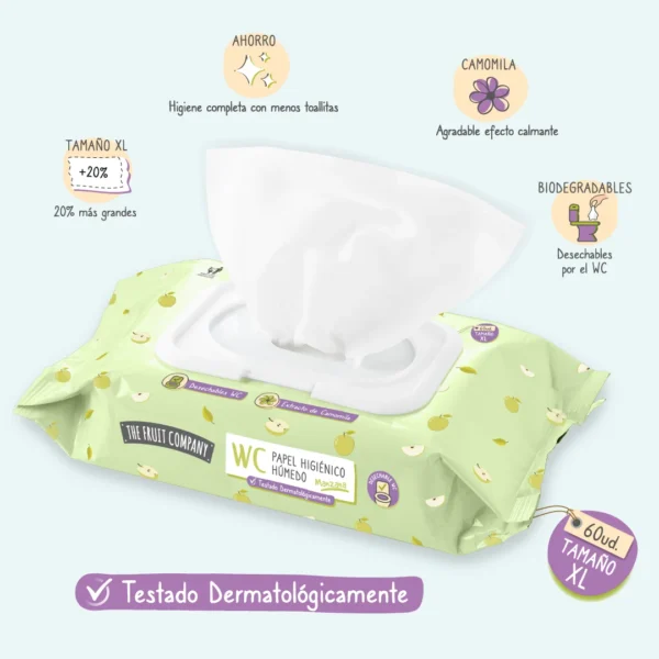 Papel Higiénico Húmedo Manzana 60UDS