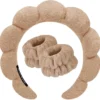 Set Diadema y Muñequeras Maquillaje Beige