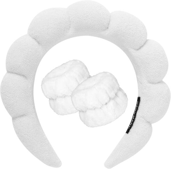 Set Diadema y Muñequeras Maquillaje Blanca