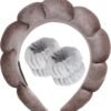 Set Diadema y Muñequeras Maquillaje Gris
