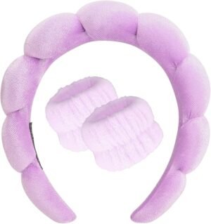Set Diadema y Muñequeras Maquillaje Lila
