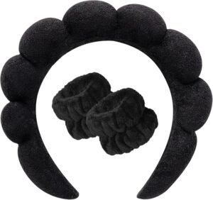 Set Diadema y Muñequeras Maquillaje Negra