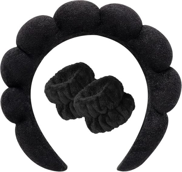Set Diadema y Muñequeras Maquillaje Negra