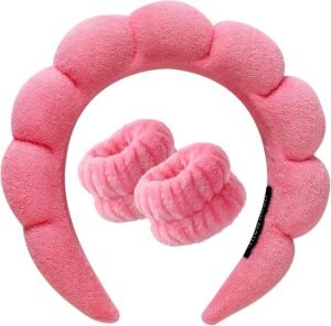 Set Diadema y Muñequeras Maquillaje Rosa
