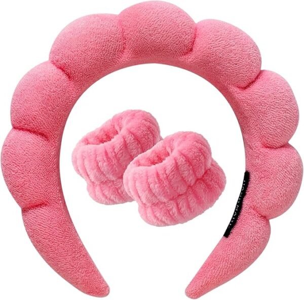Set Diadema y Muñequeras Maquillaje Rosa