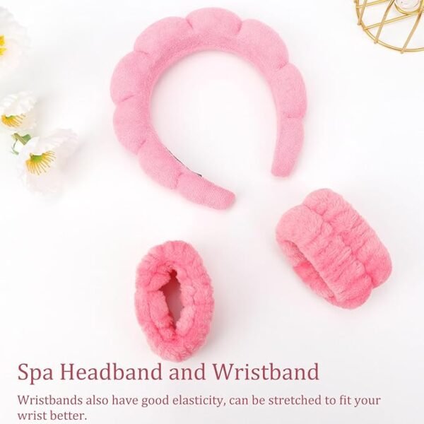 Set Diadema y Muñequeras Maquillaje Rosa