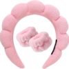Set Diadema y Muñequeras Maquillaje Rosa Claro